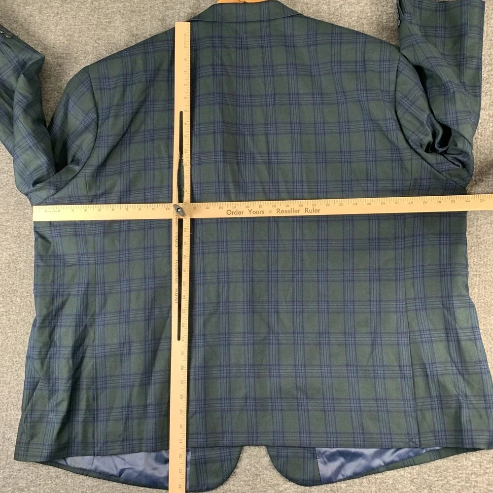 Oak Hill Blazer Jacket Men 4XL Green Plaid Sport Coat DXL Oversize Big